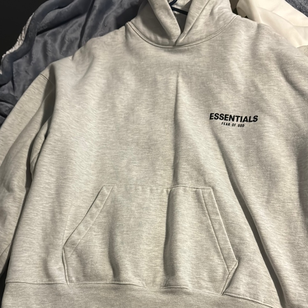 Essentials Gray Sweatshirt Pullover Hoodie